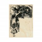 Mounted Rubber Stamp, Alice in Wonderland Stamp, Cheshire Stamp, Alice Stamp
