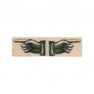 Set of 2 Hands Pointing RUBBER STAMP, Hand Stamp, Pointing Stamp, Mixed Media