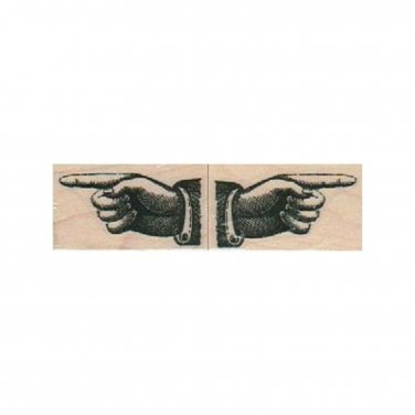 Set of 2 Hands Pointing RUBBER STAMP, Hand Stamp, Pointing Stamp, Mixed Media