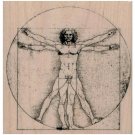 NEW Vitruvian Man RUBBER STAMP, Human Body Stamp, Leonardo da Vinci Stamp