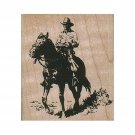 Mounted Rubber Stamp, Cowboy Riding Horse Stamp, Cowboy Stamp, Western Stamp