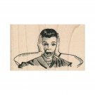 NEW Screaming Lady Hands On Face RUBBER STAMP, Surprised Lady Stamp, Scared Lady