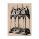 Mounted Rubber Stamp, Crypt, Coffin, Tomb, Skeleton, Graveyard, Grave, Church