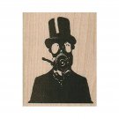 NEW Man In Gas Mask RUBBER STAMP, Victorian Stamp, Gas Mask Stamp, Steampunk