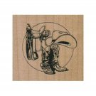 NEW Saddle Cowboy Hat & Boots RUBBER STAMP, Cowboy Stamp, Rancher, Horse Riding