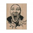 Mounted Rubber Stamp, Screaming Lady Stamp, Upset Lady Stamp, Yelling Lady Stamp