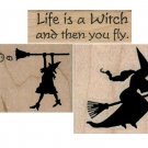 Lot of 3: NEW HALLOWEEN RUBBER STAMPS, WITCH RUBBER STAMPS-Halloween Party