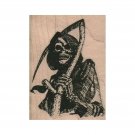 NEW Grim Reaper RUBBER STAMP, Death Stamp, Halloween Stamp, Scary Stamp
