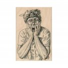 NEW Hands On Face RUBBER STAMP, Shocked Woman Stamp, Lady Stamp, Woman Stamp