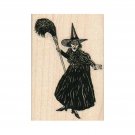 NEW Wicked Witch With Broom RUBBER STAMP, Wizard of Oz Stamp, Halloween Stamp