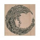 Mounted Rubber Stamp, Mr. Moon Stamp, Celestial Stamp, Moon Stamp, Moon Face