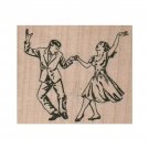New Dancing Couple RUBBER STAMP, Jitterbug Stamp, Retro Stamp, Couple Stamp