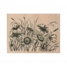 NEW Sunflowers RUBBER STAMP, Sunflower Stamp, Flower Stamp, Nature Stamp, Garden