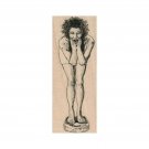 NEW Lady On Scale RUBBER STAMP, Surprised Lady, Lady Weighing Stamp, Scale Stamp