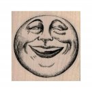 NEW Happy Moon RUBBER STAMP, Man in the Moon Stamp, Lunar Stamp, Full Moon Stamp