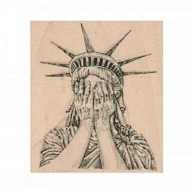 NEW Weeping Statue of Liberty RUBBER STAMP, Lady Liberty Stamp, Liberty Island