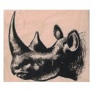Mounted Rubber Stamp, Rhinoceros Head Stamp, Rhino Stamp, Rhinoceros Stamp