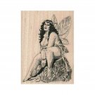 NEW Full Figured Fairy RUBBER STAMP, Fantasy Stamp, Fairy Stamp, Beautiful Fairy