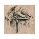 NEW Angel Weeping Over Pillar RUBBER STAMP, Angel Stamp, Sad Angel Stamp, Statue