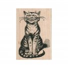 NEW Cheshire Cat RUBBER STAMP, Alice in Wonderland, Cat, Kitty, Sitting Cat