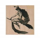 NEW Sexy Witch on Broom RUBBER STAMP, Halloween Stamp, Witch Stamp, Sexy Witch