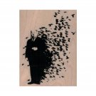 NEW Banksy Alfred Hitchcock Birds RUBBER STAMP, Hitchcock Film Stamp, The Birds