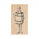 NEW Barrel Lady RUBBER STAMP, Funny Lady Stamp, Funny Stamp, Old Lady Stamp