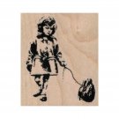 NEW Banksy Girl With Heart RUBBER STAMP, Banksy Stamp, Little Girl Stamp, Heart