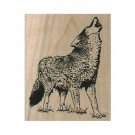 NEW Howling Wolf RUBBER STAMP, Wolf Stamp, Wildlife Stamp, Timber Wolf Stamp