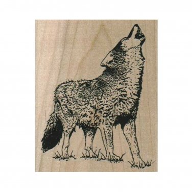 NEW Howling Wolf RUBBER STAMP, Wolf Stamp, Wildlife Stamp, Timber Wolf Stamp