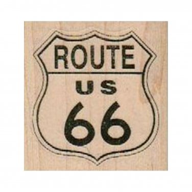 NEW Route 66 Road Sign RUBBER STAMP, Road Trip Stamp, Travel Stamp, Road Sign