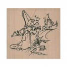 New Princess Kissing Frog RUBBER STAMP, Fairy Tale Stamp, Story Book Stamp