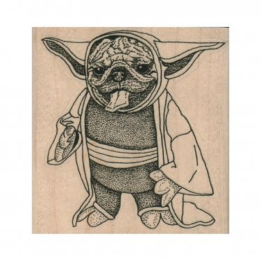 Mounted Rubber Stamp, Dog in Yoda Costume, Yoda Stamp, Dog Stamp, Star Wars, Dog