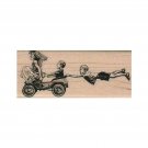 NEW Children Playing on Toy Car RUBBER STAMP, Children Stamp, Kid Stamp, Kids