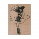 NEW Cowgirl Spinning Rope RUBBER STAMP, Cowgirl Stamp, Western Stamp, Wild West