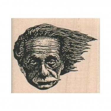 New Einstein's Hair Blowing RUBBER STAMP, Einstein Stamp, Science Stamp, Famous