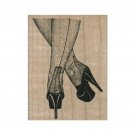 New Lady's Legs and Heels RUBBER STAMP, Woman Stamp, Shoe Stamp, High Heel Stamp