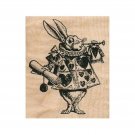 NEW March Hare RUBBER STAMP, Alice in Wonderland, Rabbit Stamp, Bunny Stamp
