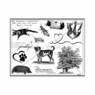 Unmounted/Uncut Rubber Stamp Sheet, Pets, Dog, Paw, Animals, Tree, Pet Loss