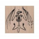 NEW Bat Skeleton RUBBER STAMP, Halloween Stamp, Skeleton Stamp, Bat Stamp