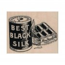 Mounted Rubber Stamp, Best Black Silk, Sewing, Silk, Vintage Ad, Mixed Media