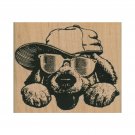 NEW Dog in Hat and Sunglasses RUBBER STAMP, Dog Stamp, Puppy Stamp, Funny Dog