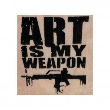 NEW Banksy Art Is My Weapon RUBBER STAMP, Street Art Stamp, Spray Paint Stamp