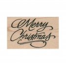 NEW Merry Christmas Calligraphy RUBBER STAMP, Merry Christmas Stamp, XMAS Stamp