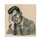 Mounted Rubber Stamp, Thinking Man Stamp, Stressed Man Stamp, Shocked Man Stamp