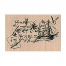 NEW Ship Collage RUBBER STAMP, Sea Rubber Stamp, Travel Stamp, Voyage Stamp