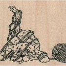 NEW Cat Tangled in Yarn RUBBER STAMP, Cat Stamp, Animal Stamp, Pet Stamp