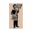 NEW Banksy The Daily Lies RUBBER STAMP,Media Stamp, Paperboy Stamp, Satire Stamp