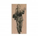 Mounted Rubber Stamp,Running Man Stamp, Late Man, Business Man, Man Stamp, Suit