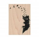 NEW Birds Flying From Hole RUBBER STAMP, Black Magic Stamp, Bird Stamp, Magic